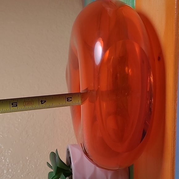 Orange Glass Donut Hole Teardrop Vase - Picture 7 of 7